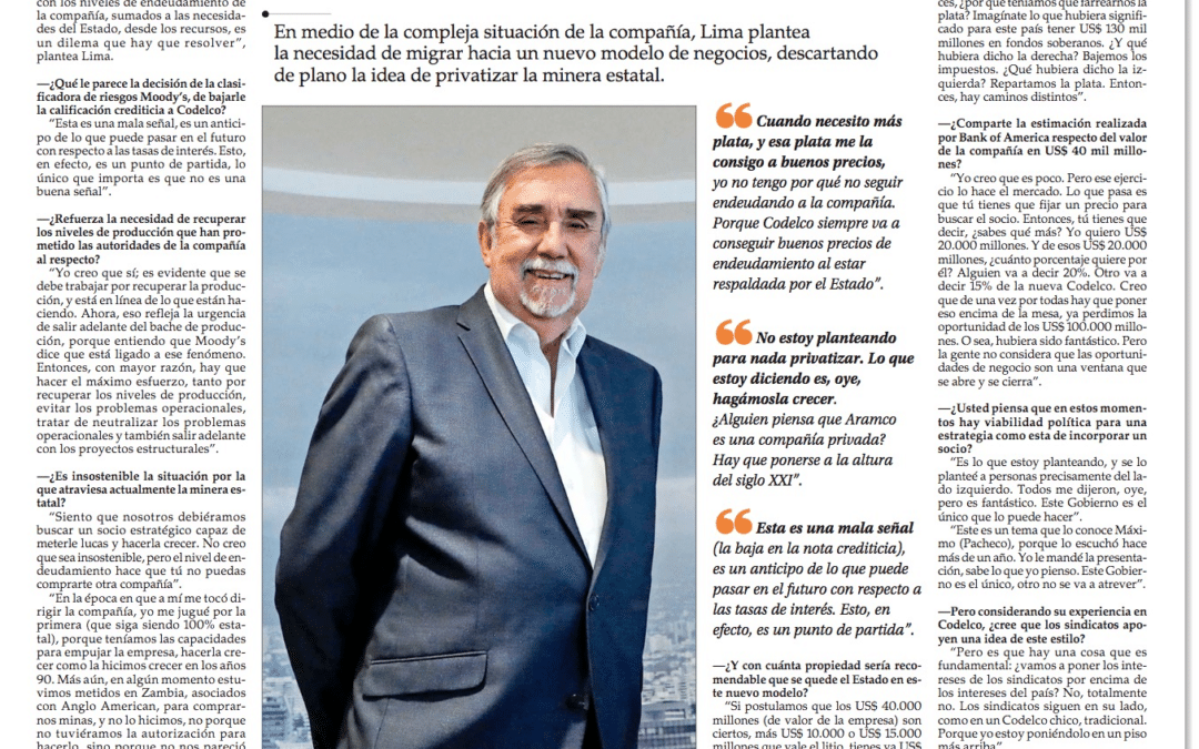Entrevista a Marcos Lima en “El Mercurio”